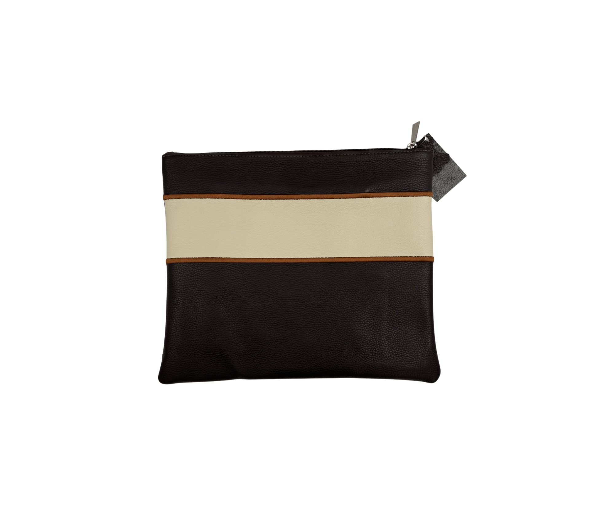 Premium Dark Brown & Cream Leather Tallit & Tefillin Bag Set