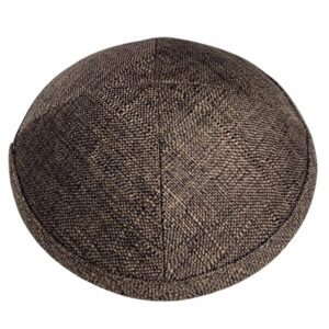 Brown Linen Kippah – Natural Linen Yarmulke