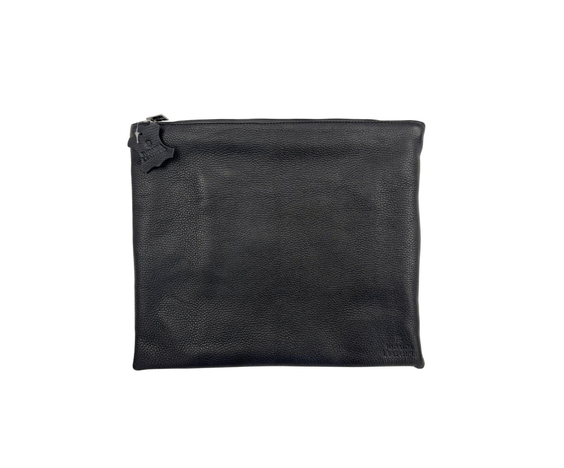 Premium Black & Gray Leather Tallit & Tefillin Bag Set