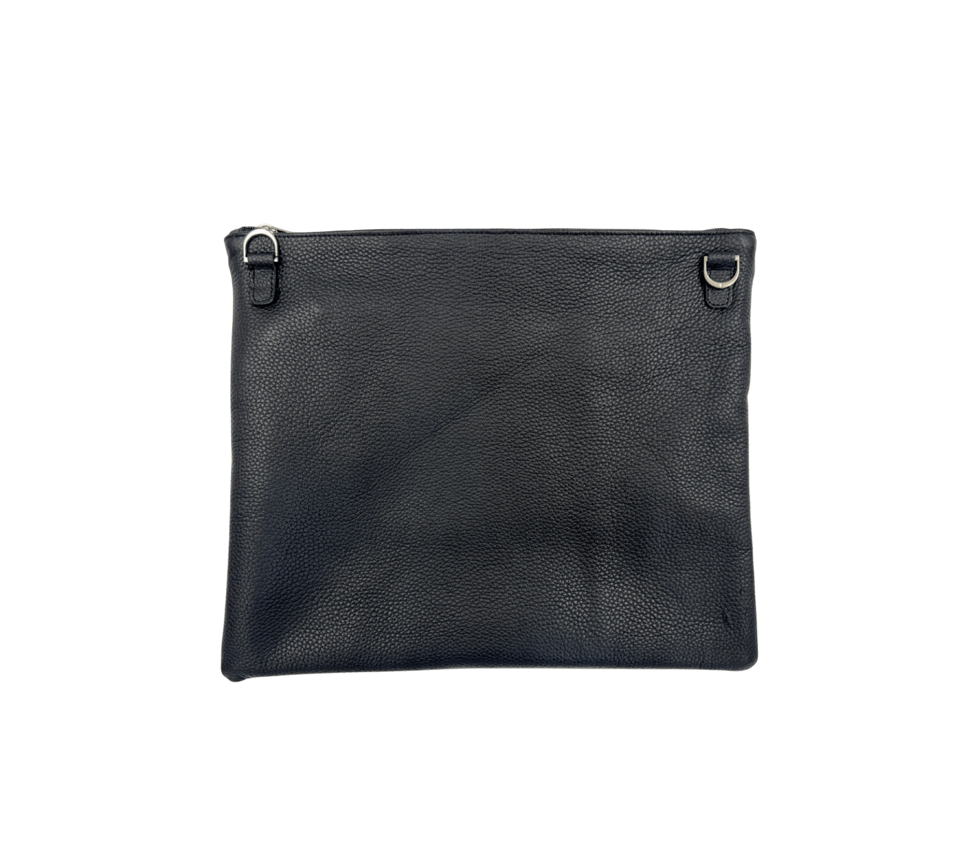 Premium Black & Gray Leather Tallit & Tefillin Bag Set