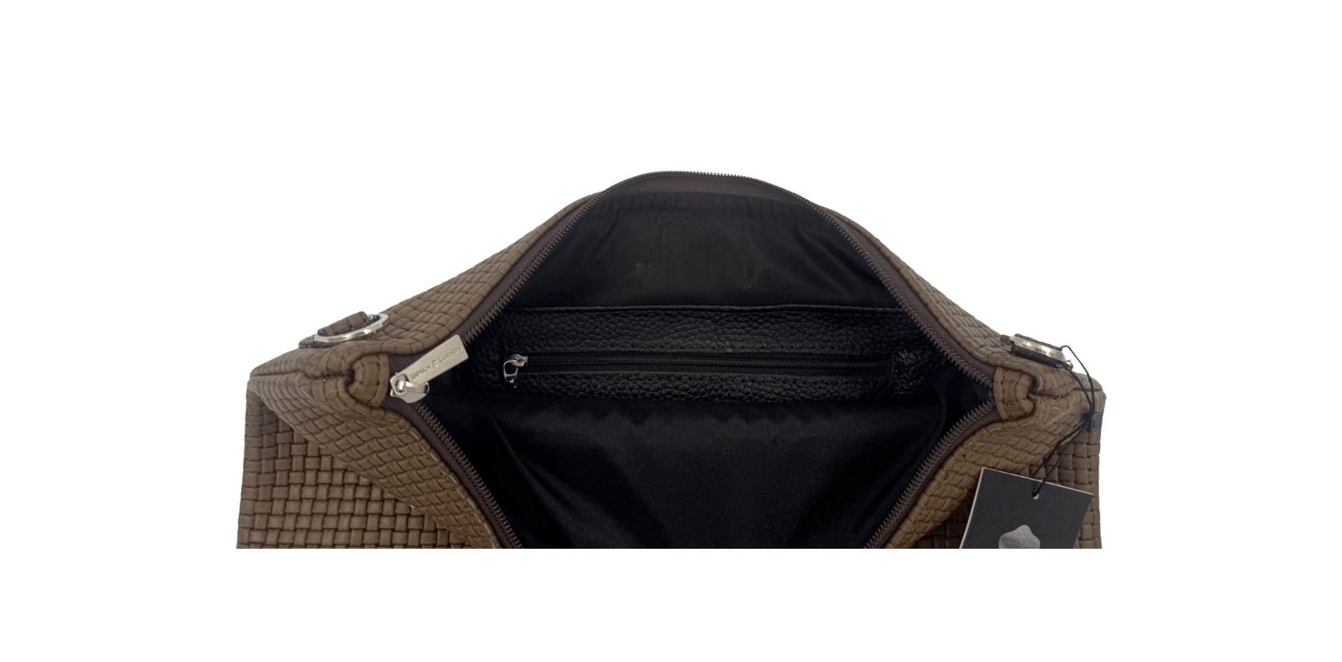 Leather Tallit&Tefillin Bags- Brown Wooven Style