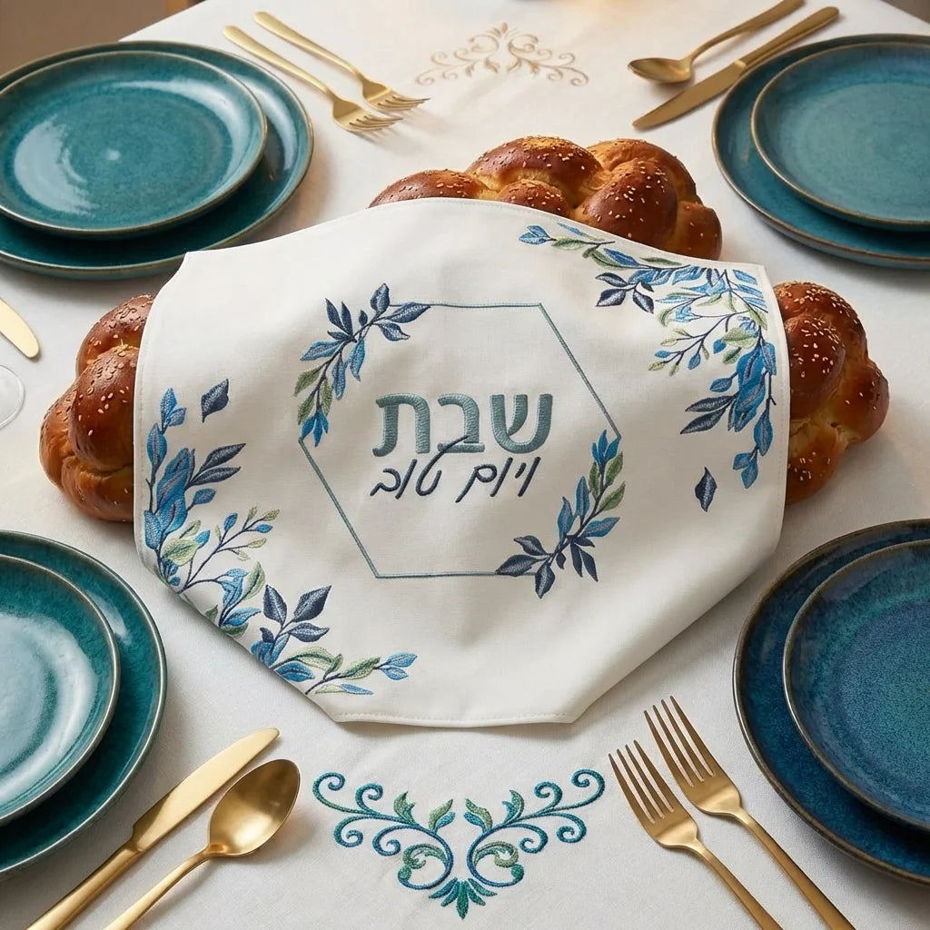 Floral Shabbat & Yom Tov Faux Leather Challah Cover