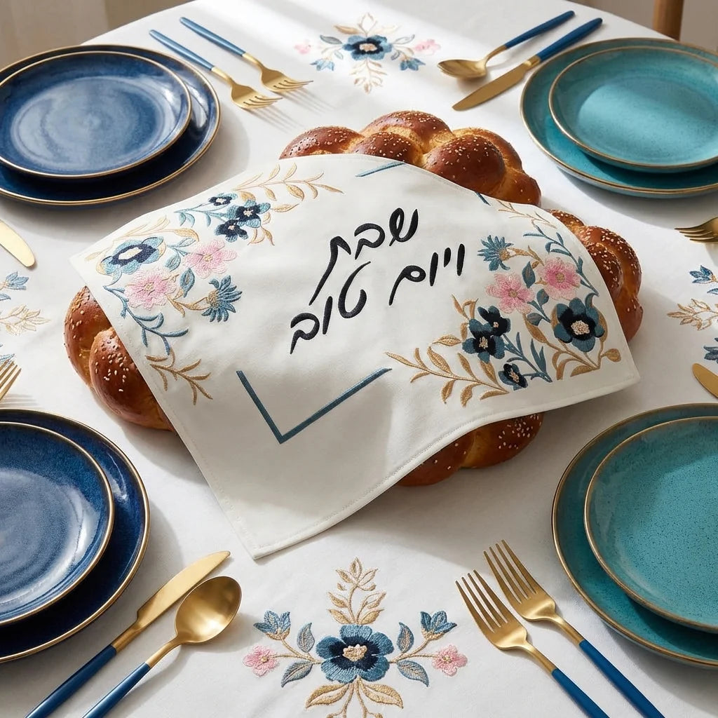Elegant Floral Faux Leather Challah Cover – Shabbat & Yom Tov