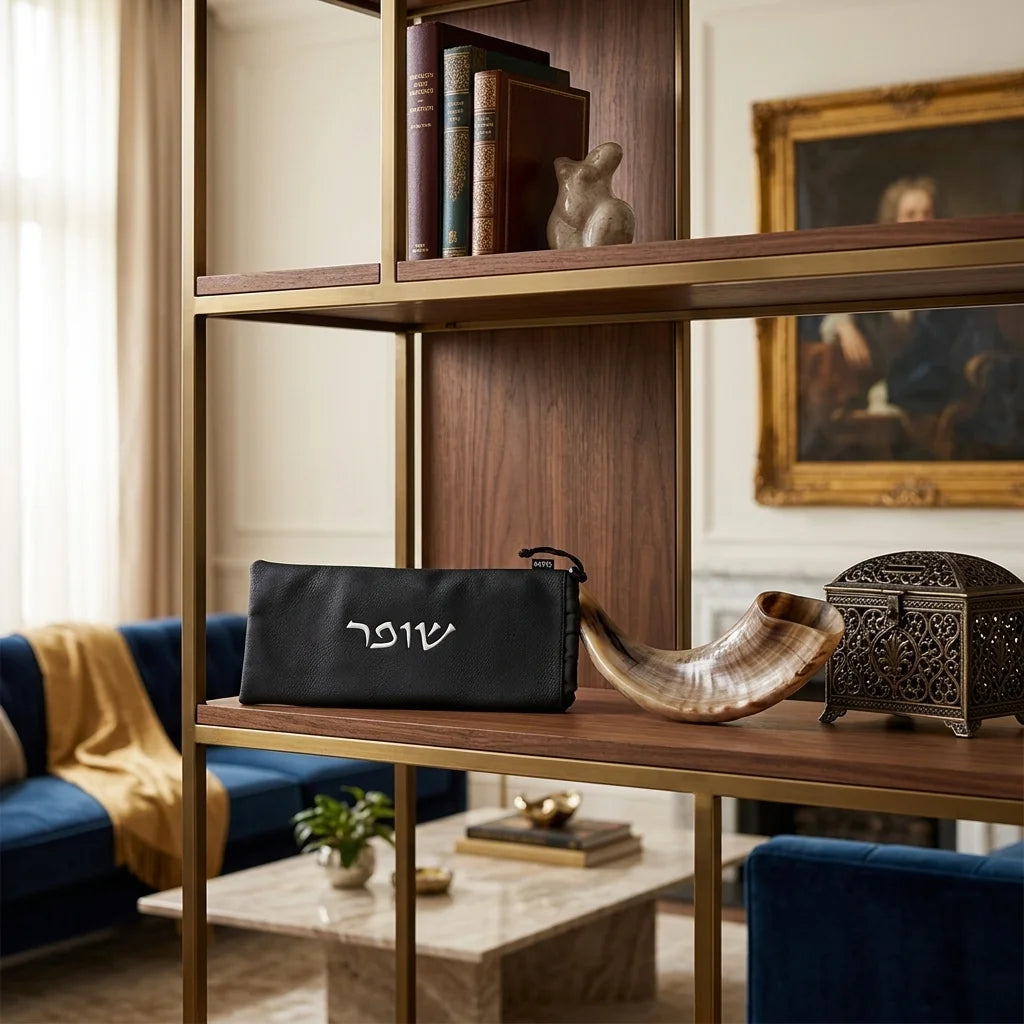 Premium Black Faux Leather Shofar Bag