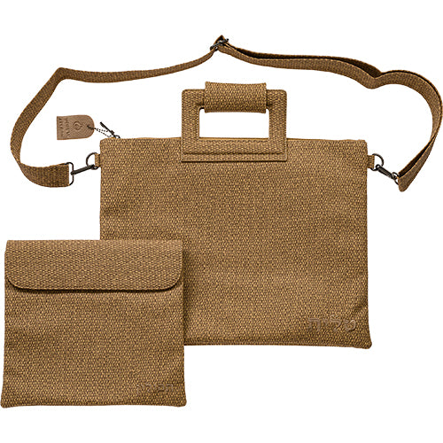 Faux Leather Tallit & Tefillin Bag Set with Strap – Light Brown