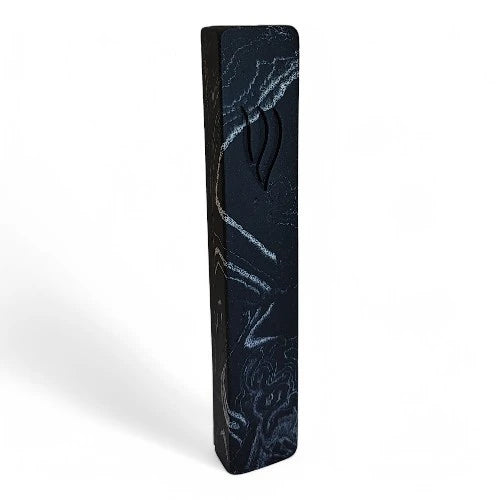 Concrete Mezuzah Case - Black Marble- Rectangle