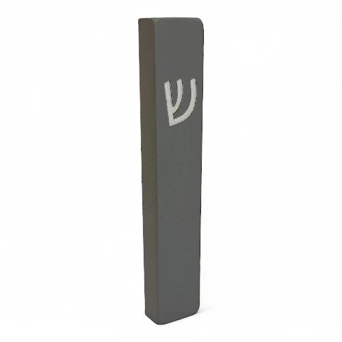 Concrete Mezuzah Case - Gray & Silver Shein- Rectangle