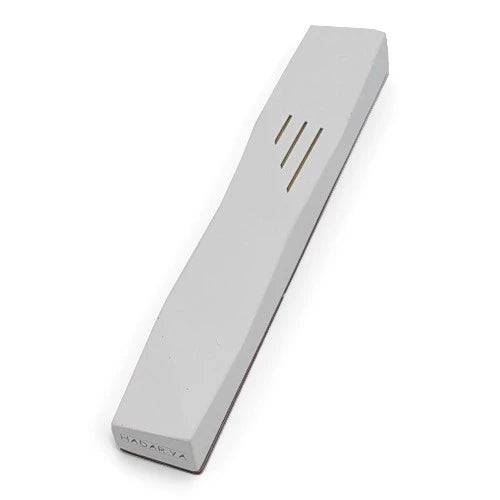 Concrete Mezuzah Case - White- Geometric