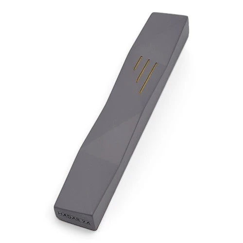Concrete Mezuzah Case - Light Gray- Geometric
