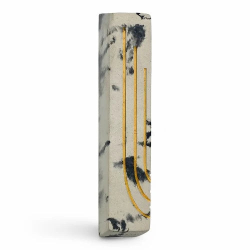Concrete Mezuzah Case -White Marble- Menorah Shein