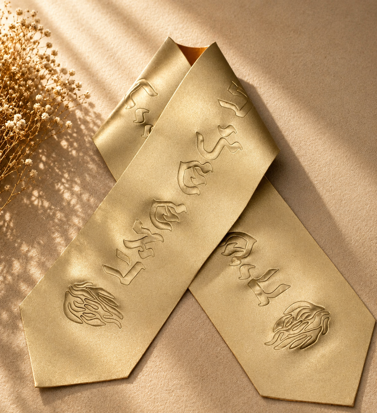“My Fire Will Burn Until the Coming of Mashiach” Leather-Look Atarah – Handmade in Israel