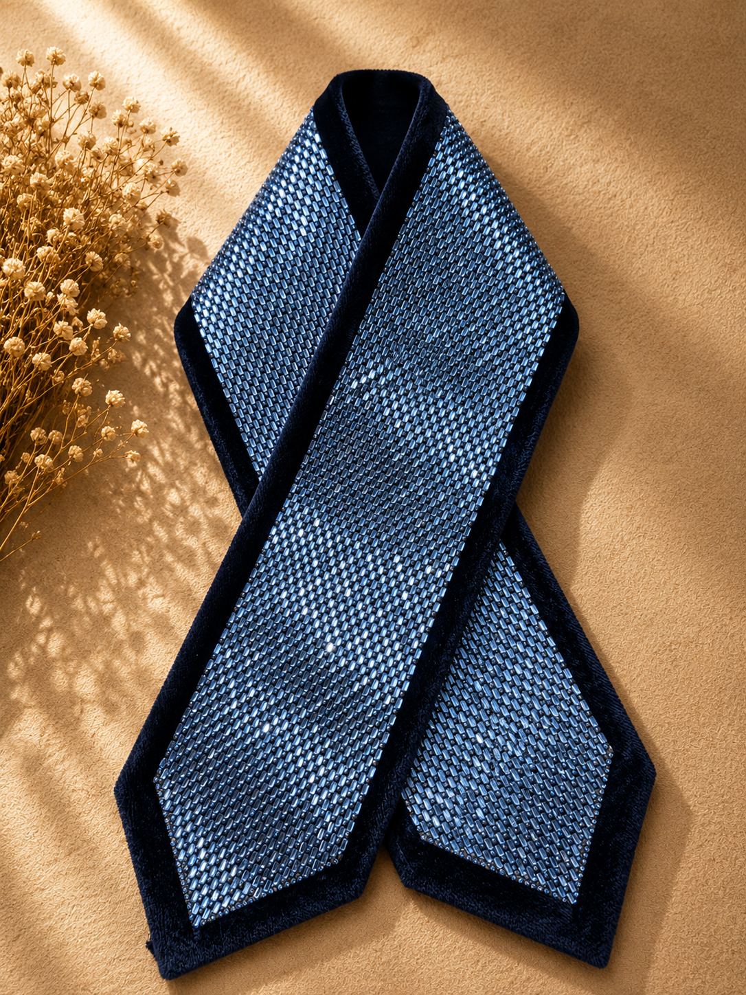 Luxury Crystal Velvet Atarah – Blue Crystal Collection | Handmade in Israel