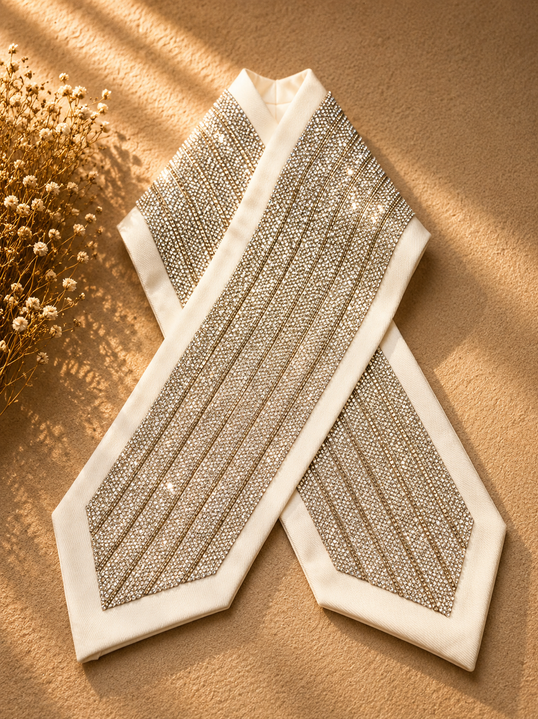 Royal Gold Crystal Stripes Atarah – Handmade in Israel