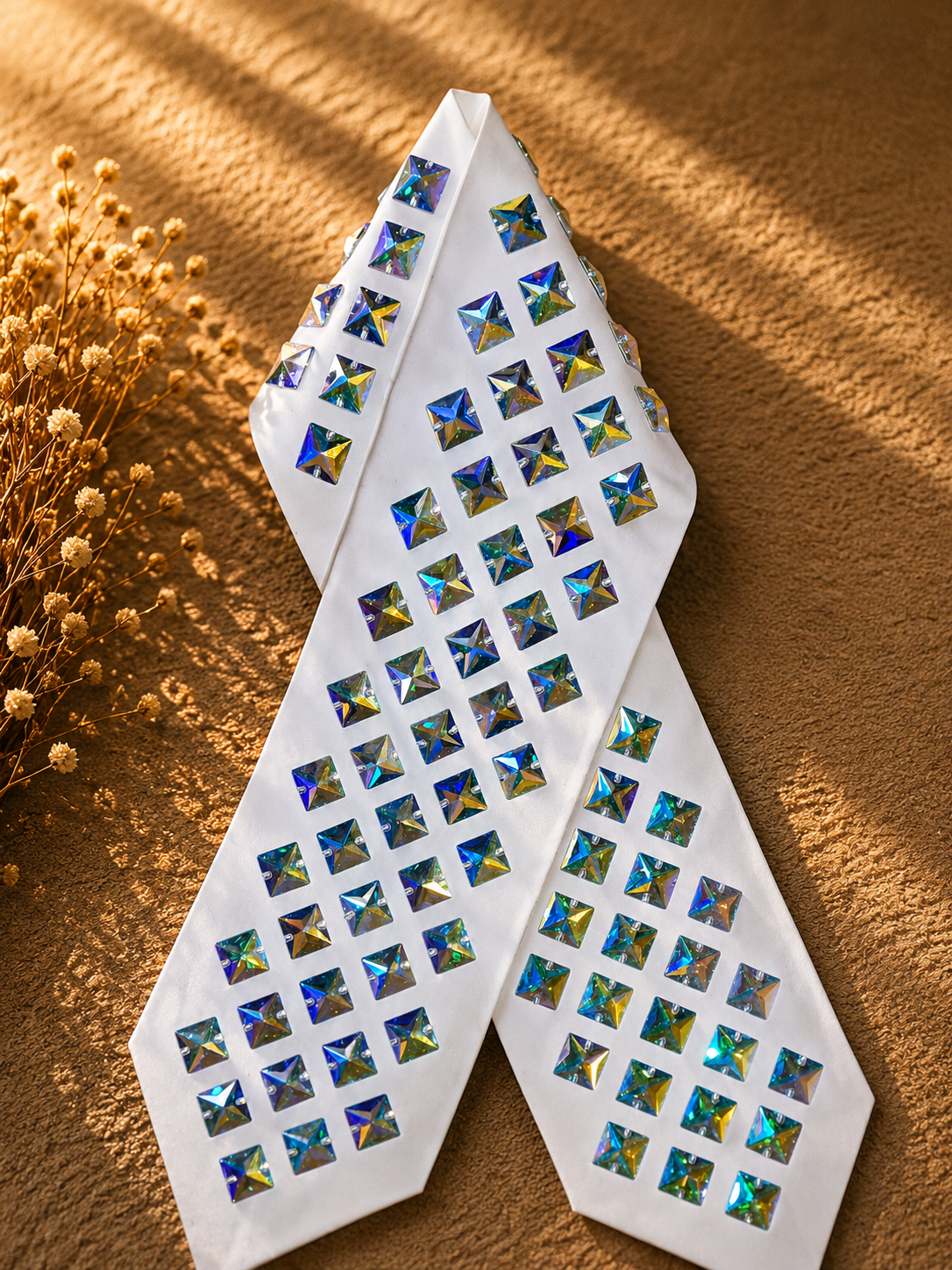Luxury Aurora Borealis Swarovski Crystal Atarah – White Edition – Handmade in Israel