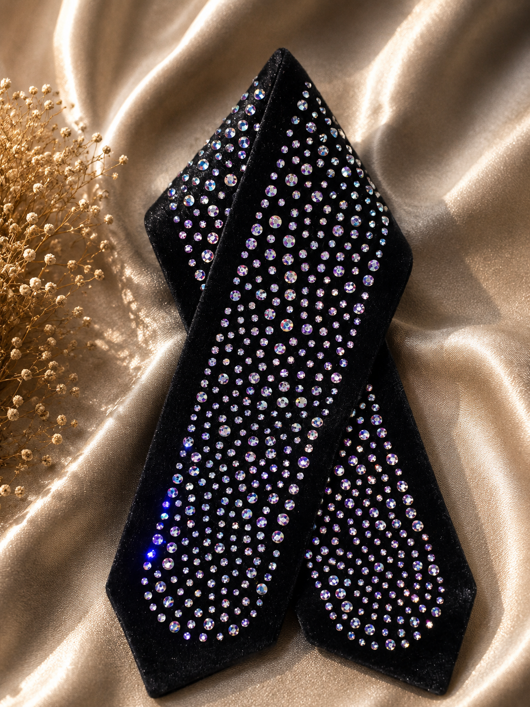 Luxury Swarovski Crystal Gradient Atarah – Black Velvet Edition – Handmade in Israel