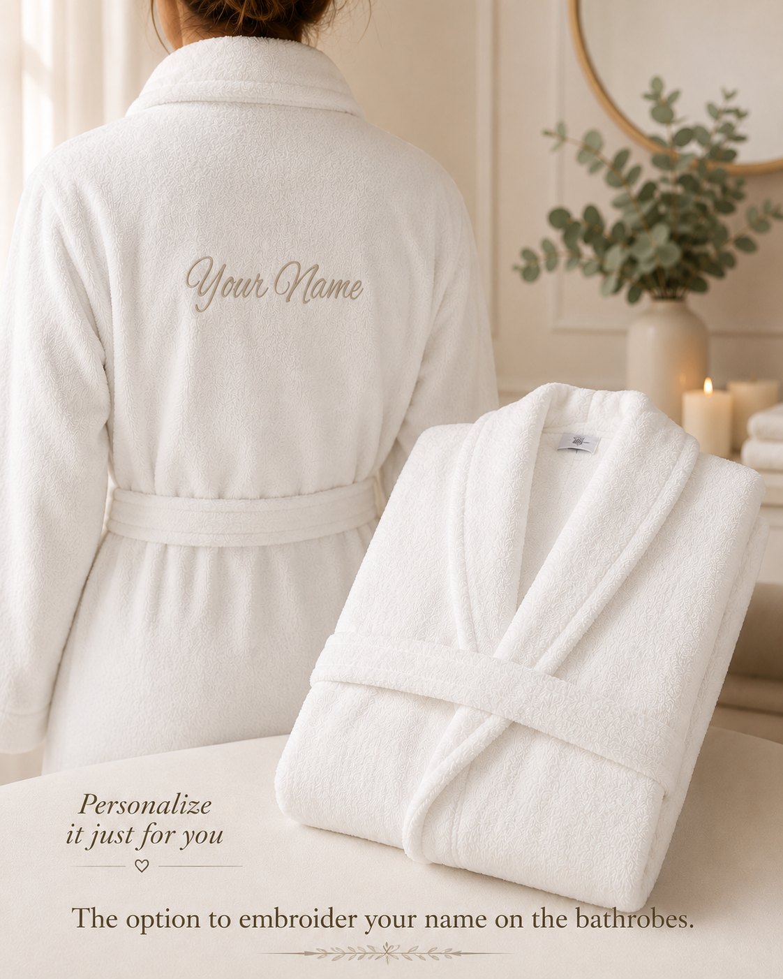 Premium 100% Cotton Bathrobe | Personalized Embroidery Available