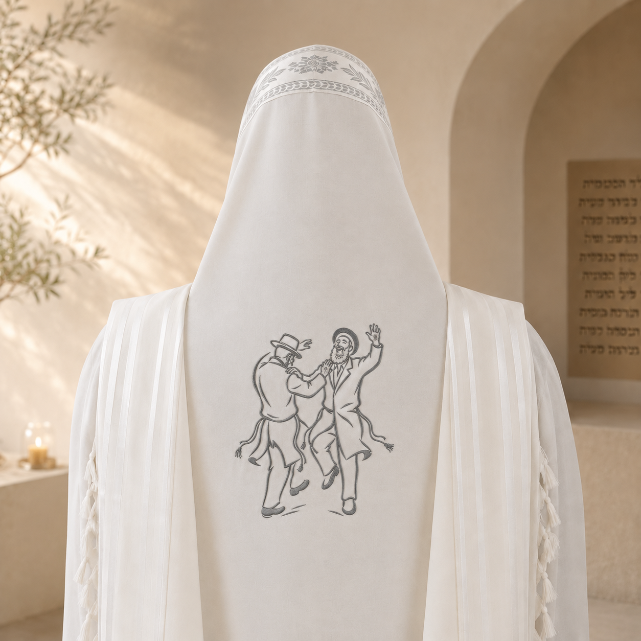 Dancing Chassidim – Single Color Embroidery Design