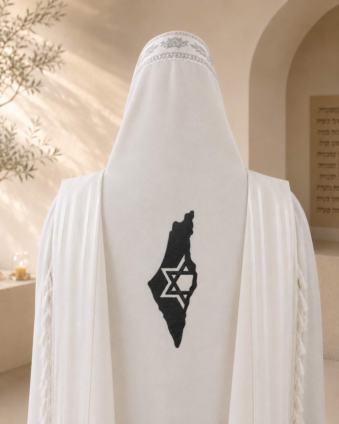 Land of Israel & Star of David – Single Color Embroidery Design