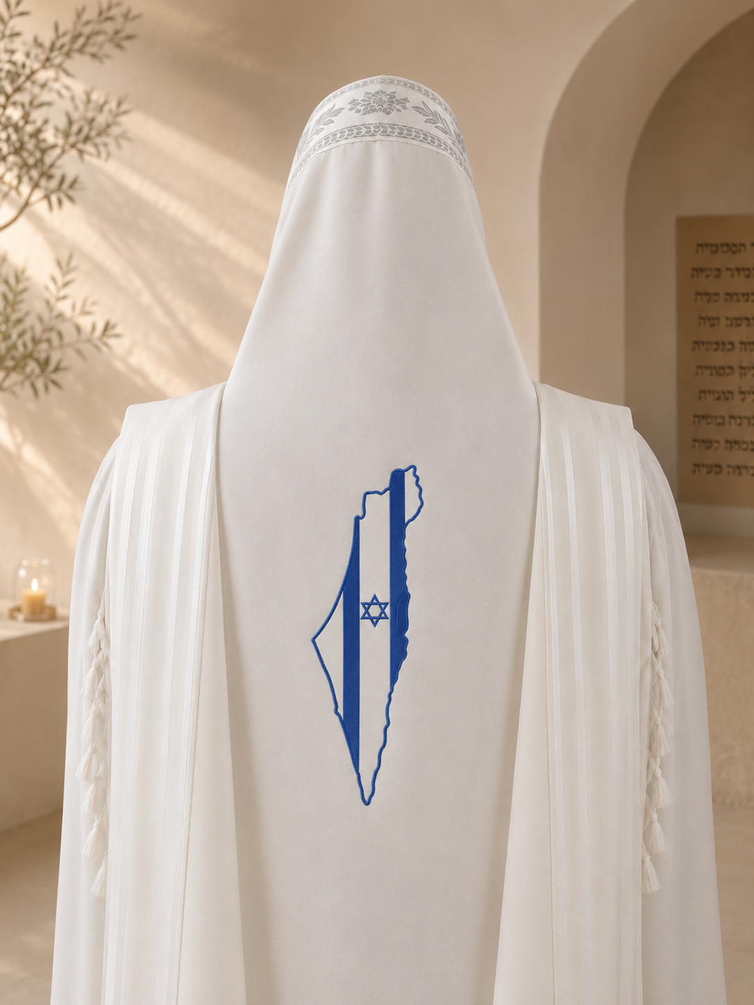 Land of Israel & Flag of Israel – Single Color Embroidery Design