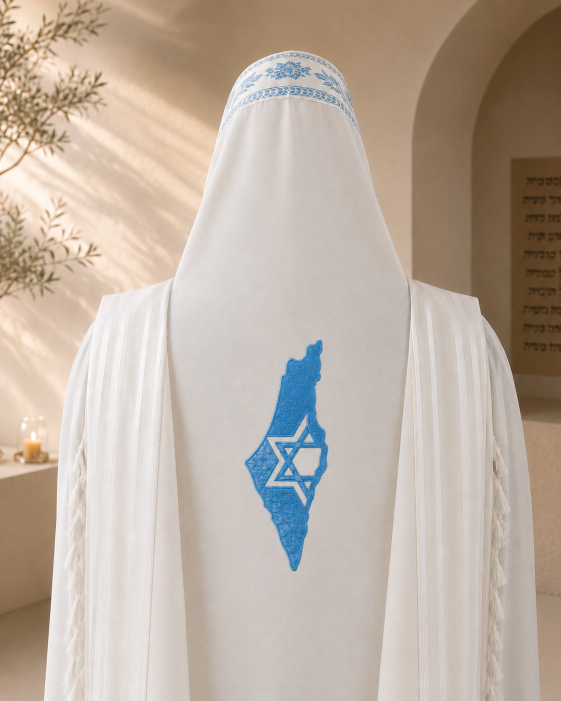 Land of Israel & Star of David – Single Color Embroidery Design