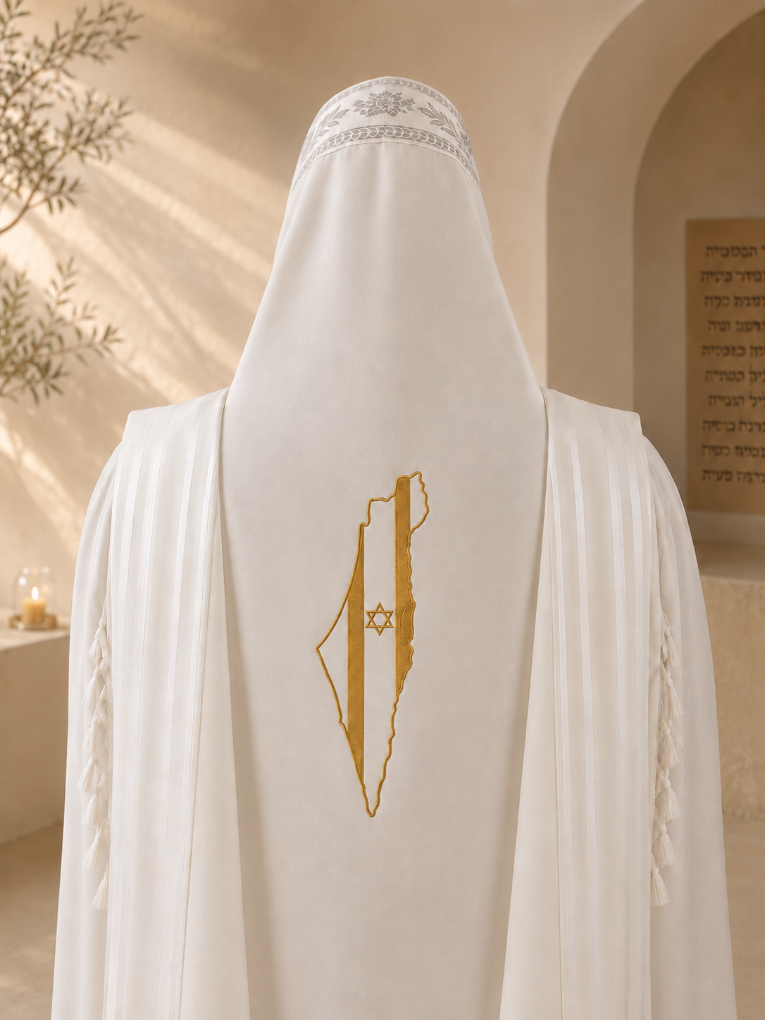 Land of Israel & Flag of Israel – Single Color Embroidery Design