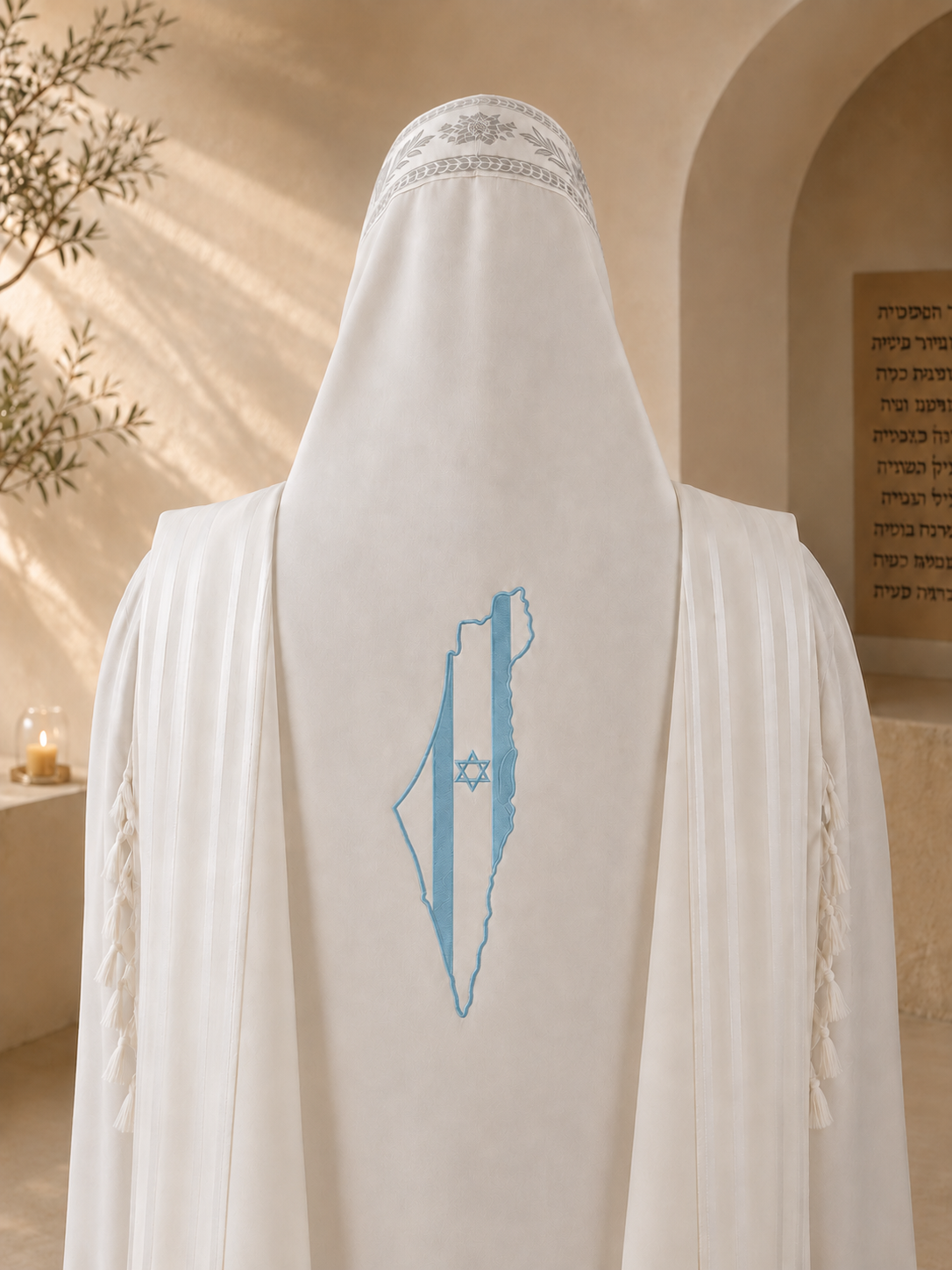 Land of Israel & Flag of Israel – Single Color Embroidery Design