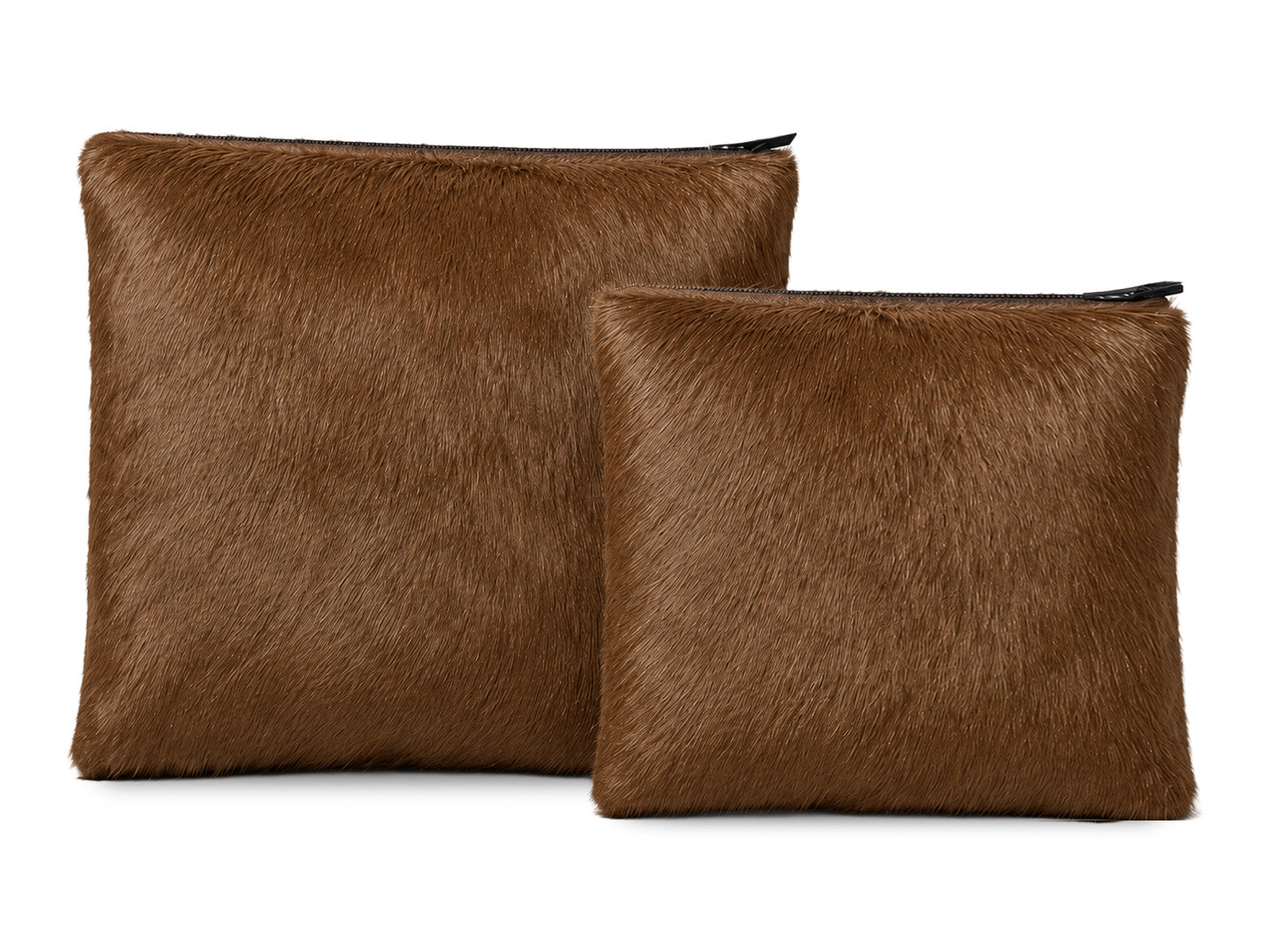 Premium Genuine Leather & Natural Fur Tallit & Tefillin Bag Set – Solid Brown Fur Edition