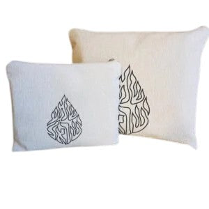 Linen Tallit & Tefillin Bag Set – “Shema Yisrael” Flame Laser Engraved Design