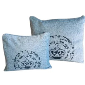 Linen Tallit & Tefillin Bag Set – Priestly Blessing & Crown Laser Engraved Design
