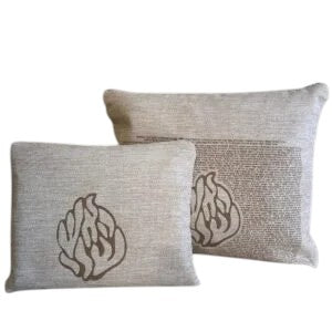 Linen Tallit & Tefillin Bag Set – Flame Logo with “Tikkun HaKlali” Laser Engraved Design