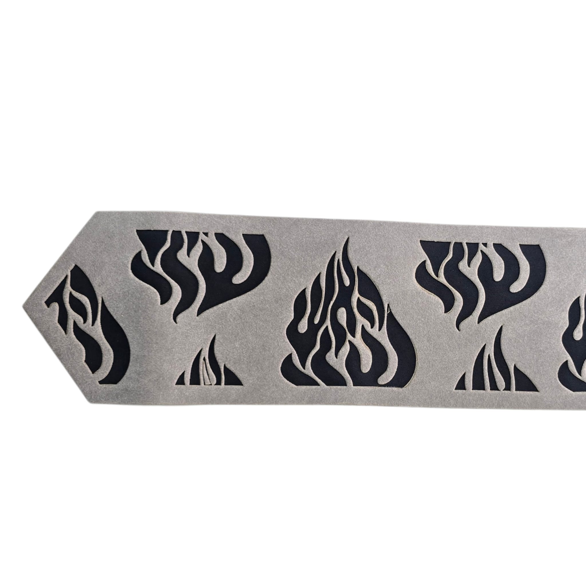 Premium Fabric Atarah – “Esh Sheli” Laser Engraved Design- Gray & Black