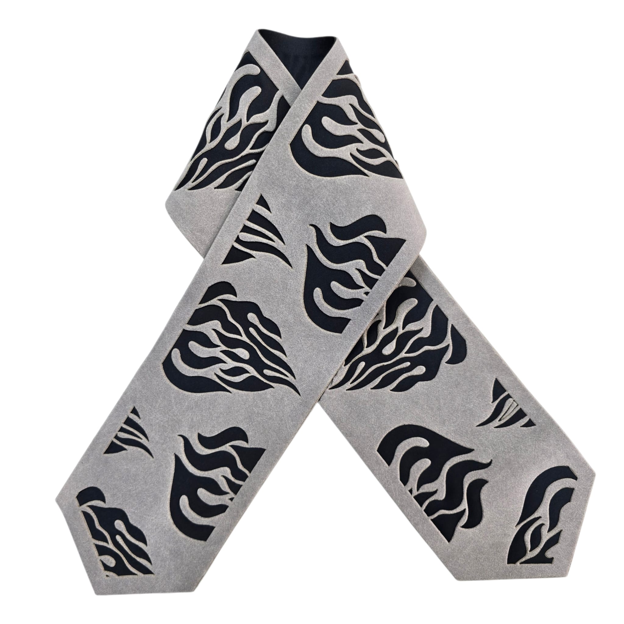 Premium Fabric Atarah – “Esh Sheli” Laser Engraved Design- Gray & Black