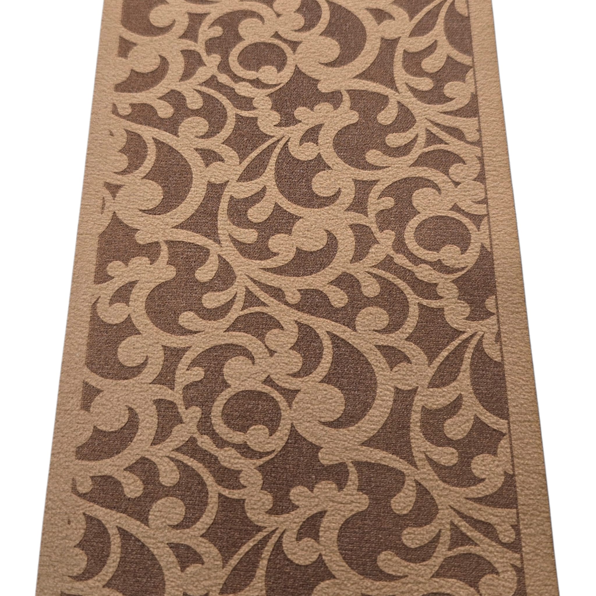Premium Suede Fabric Atarah – Brown Leaf & Branch Laser Engraved Design