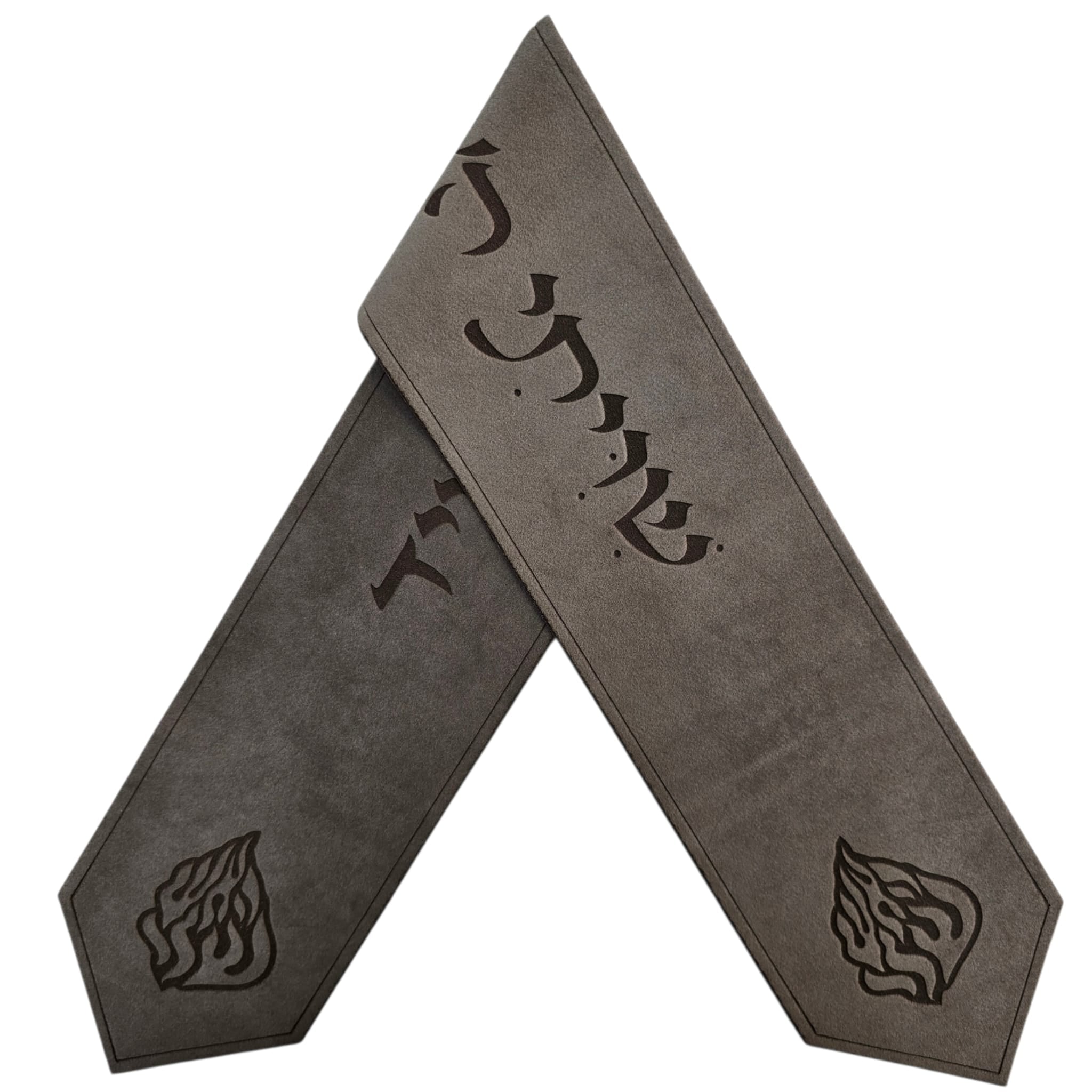Premium Fabric Atarah – “Shiviti Hashem L’Negdi Tamid” with Flame Logo Laser Engraved Design- Gray