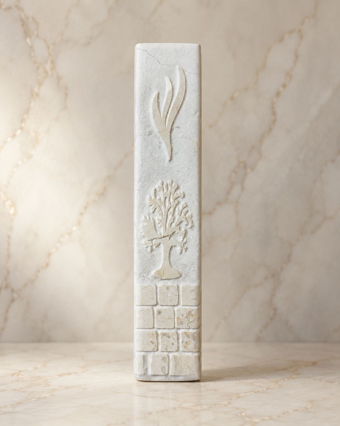 Rectangular Jerusalem Stone Mezuzah Case – Shin & Tree of Life Engraved Design (Copy)