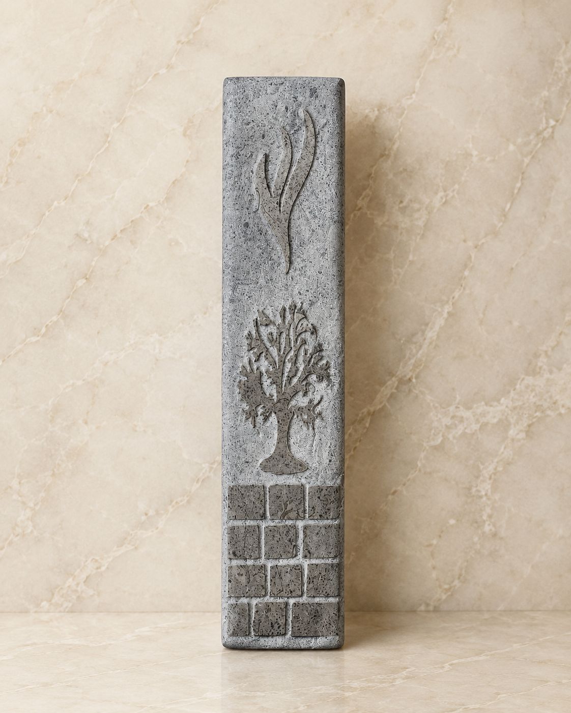 Rectangular Jerusalem Stone Mezuzah Case – Shin & Tree of Life Engraved Design (Copy)