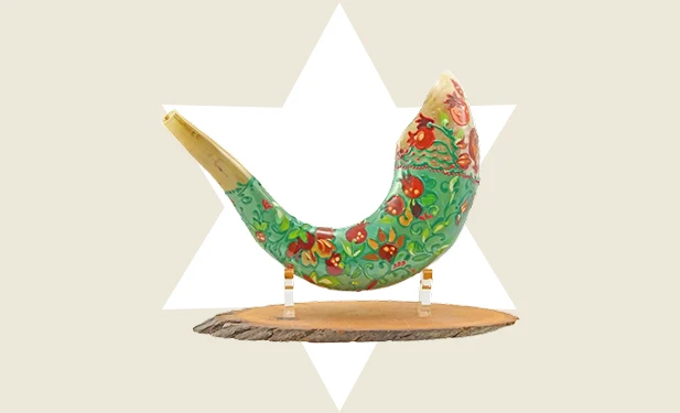 A Decorated Ram Shofar