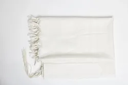 MODIM- Classic texture pure wool tallit-White stripes