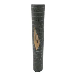 Hand Made Stone Mezuzah Case- Lines- Round