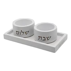 Concrete Candle Tray- White