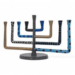 Enamel-painted aluminum menorah- RECTANGLE