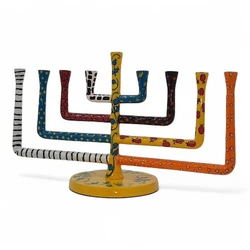 Enamel-painted aluminum menorah- RECTANGLE
