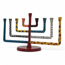 Enamel-painted aluminum menorah- RECTANGLE