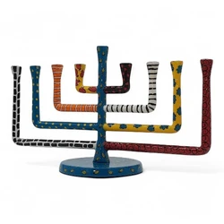 Enamel-painted aluminum menorah- RECTANGLE
