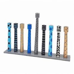 Enamel-painted aluminum menorah- PILLAR