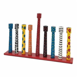 Enamel-painted aluminum menorah- PILLAR