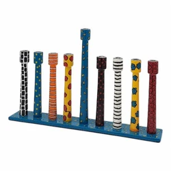 Enamel-painted aluminum menorah- PILLAR