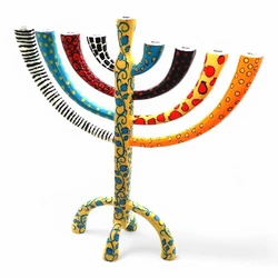 Enamel-painted aluminum menorah- Classic