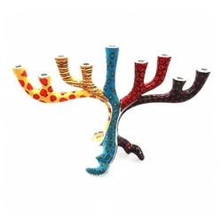 Enamel-painted aluminum menorah- Tree Of Life