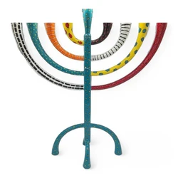 Enamel-painted aluminum menorah- Classic- XL